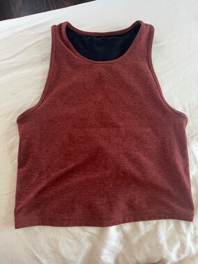 Vuori Maroon Cropped Tank Top